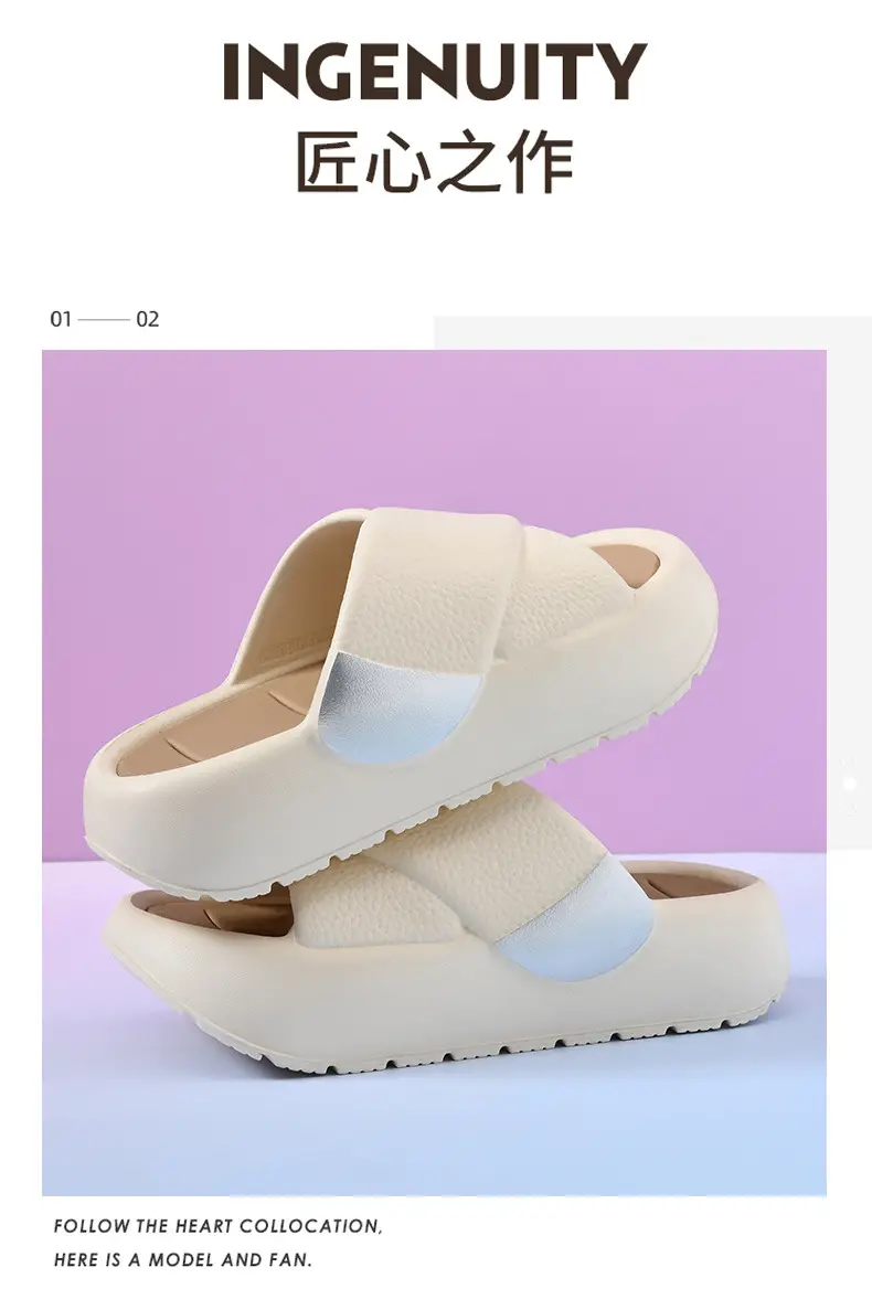 Women's slippers new fashion thick bottom increased outdoor sandals comfortable muffin bottom non-slip slippers indoor home slippers — feature 15