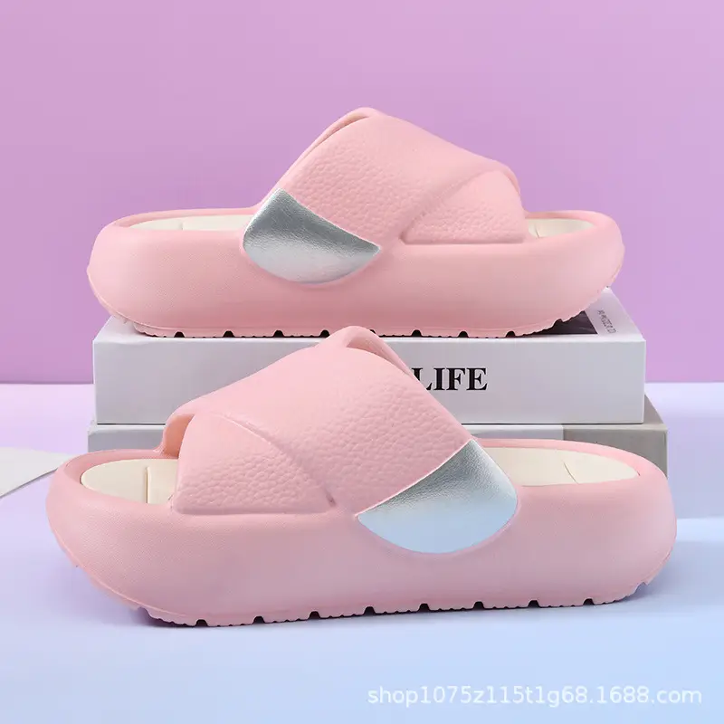 Women's slippers new fashion thick bottom increased outdoor sandals comfortable muffin bottom non-slip slippers indoor home slippers - Image 2