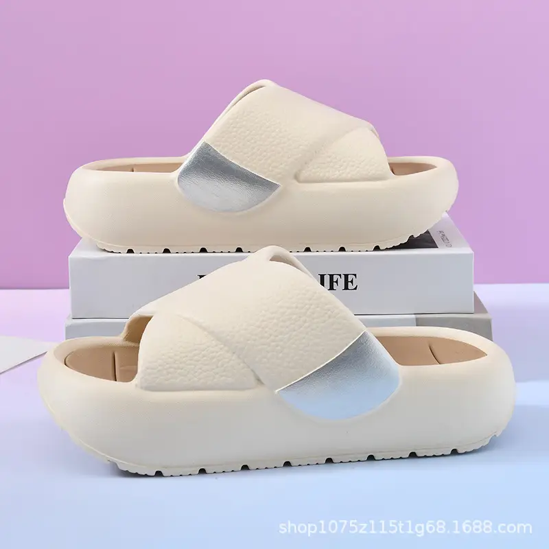Women's slippers new fashion thick bottom increased outdoor sandals comfortable muffin bottom non-slip slippers indoor home slippers - Image 3