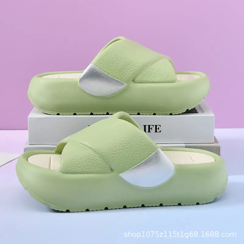 Women's slippers new fashion thick bottom increased outdoor sandals comfortable muffin bottom non-slip slippers indoor home slippers - Image 4