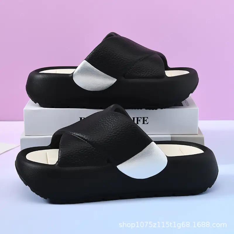 Women's slippers new fashion thick bottom increased outdoor sandals comfortable muffin bottom non-slip slippers indoor home slippers - Image 5