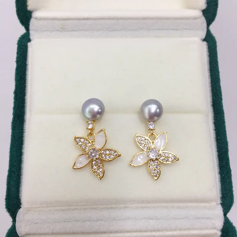 Zhuji Pearl Butterfly Earrings for Women 18K Gold - Image 4
