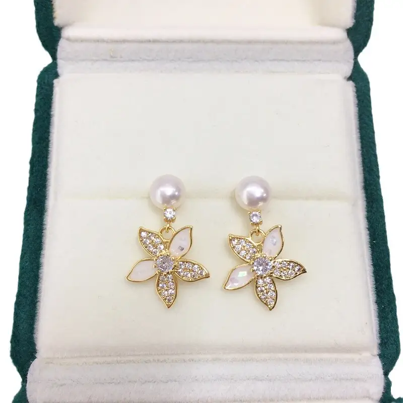 Zhuji Pearl Butterfly Earrings for Women 18K Gold - Image 6