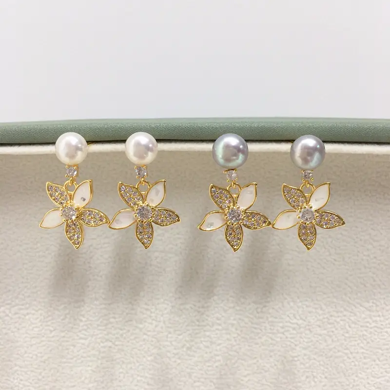Zhuji Pearl Butterfly Earrings for Women 18K Gold — feature 2