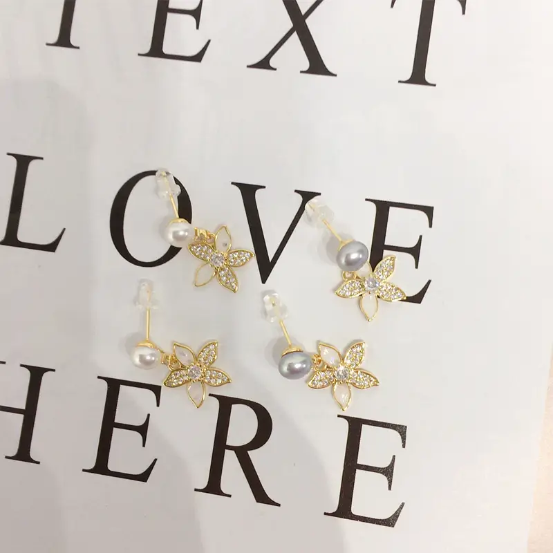 Zhuji Pearl Butterfly Earrings for Women 18K Gold — feature 7