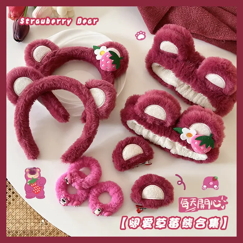 Strawberry Bear Plush Hair Hoop for Girls - Image 10