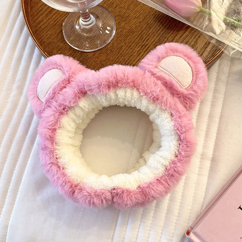 Strawberry Bear Plush Hair Hoop for Girls - Image 7