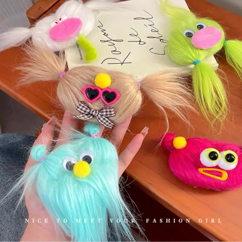 Cute Plush Hairpin with Side Clip for Girls - Image 9