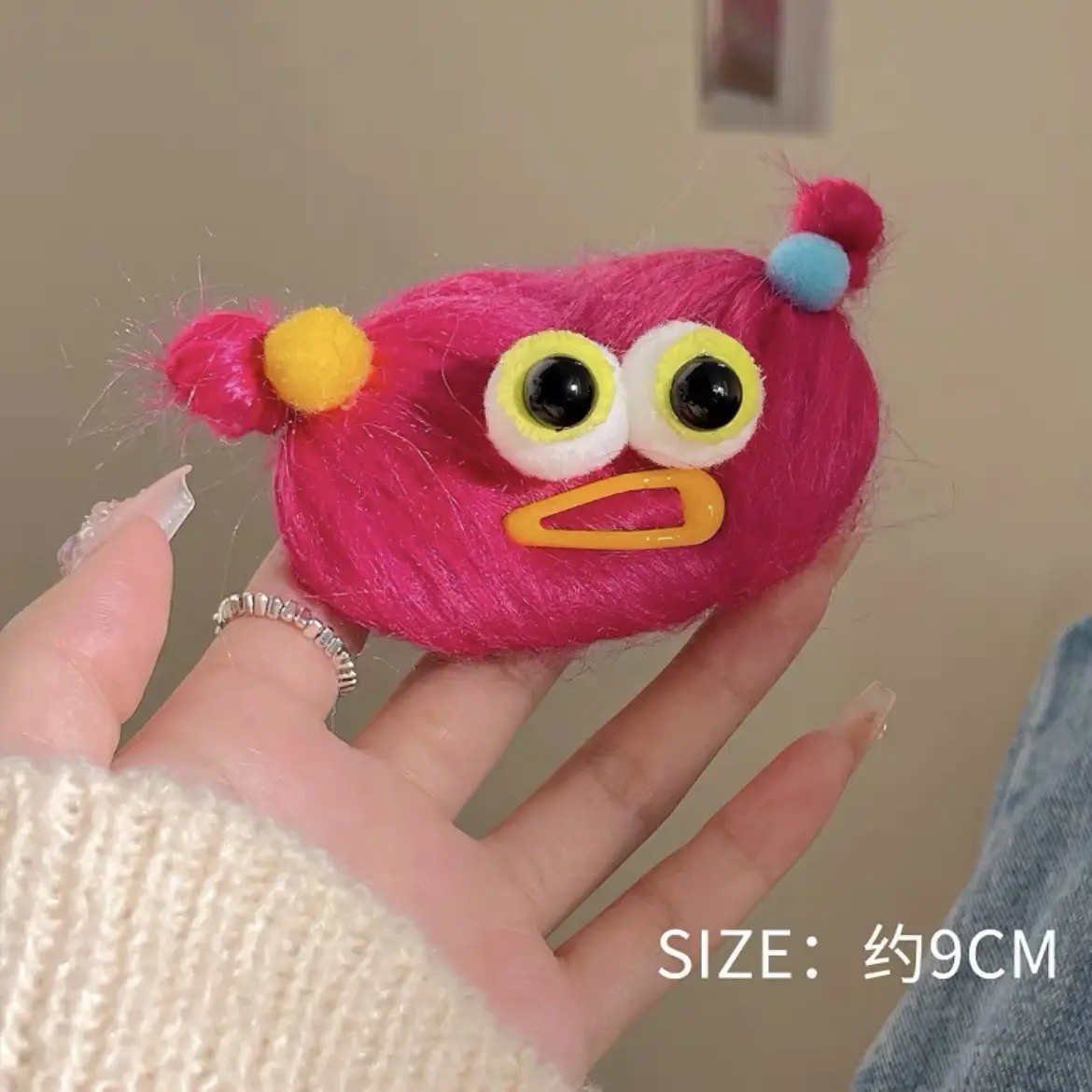 Cute Plush Hairpin with Side Clip for Girls - Image 3