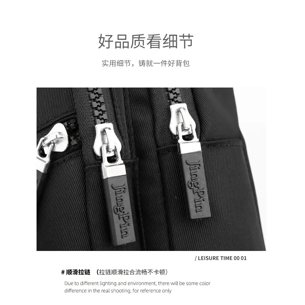 Women's Black Waterproof Crossbody Bag with Metal Clasp - Image 7