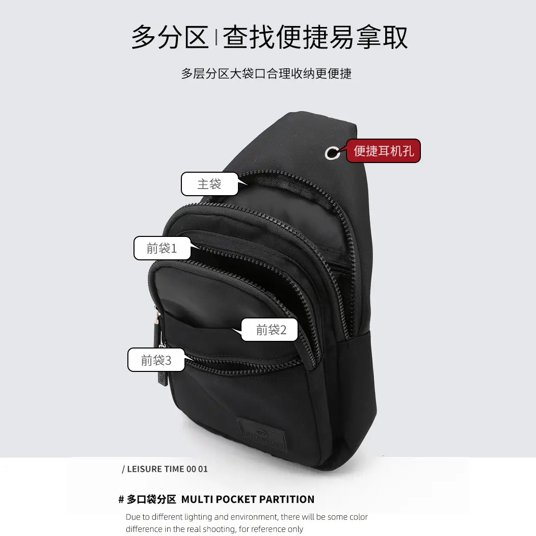Women's Black Waterproof Crossbody Bag with Metal Clasp - Image 8