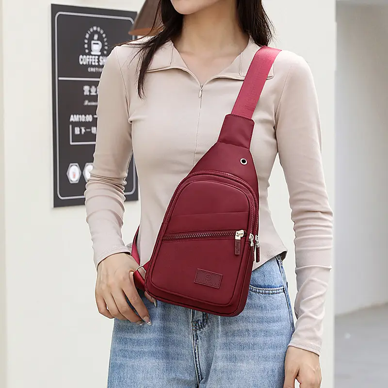 Women's Black Waterproof Crossbody Bag with Metal Clasp - Image 9