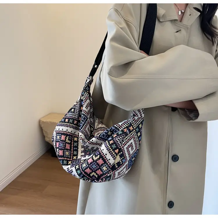 Large Cap Ethnic Patterned Crossbody Bag for Women — feature 14