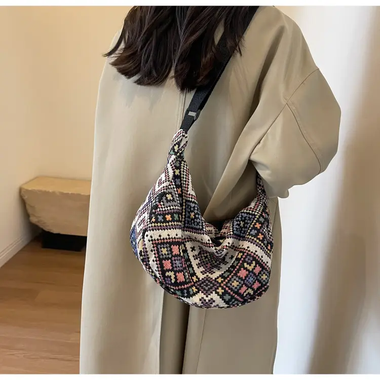 Large Cap Ethnic Patterned Crossbody Bag for Women — feature 15