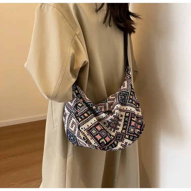 Large Cap Ethnic Patterned Crossbody Bag for Women — feature 18