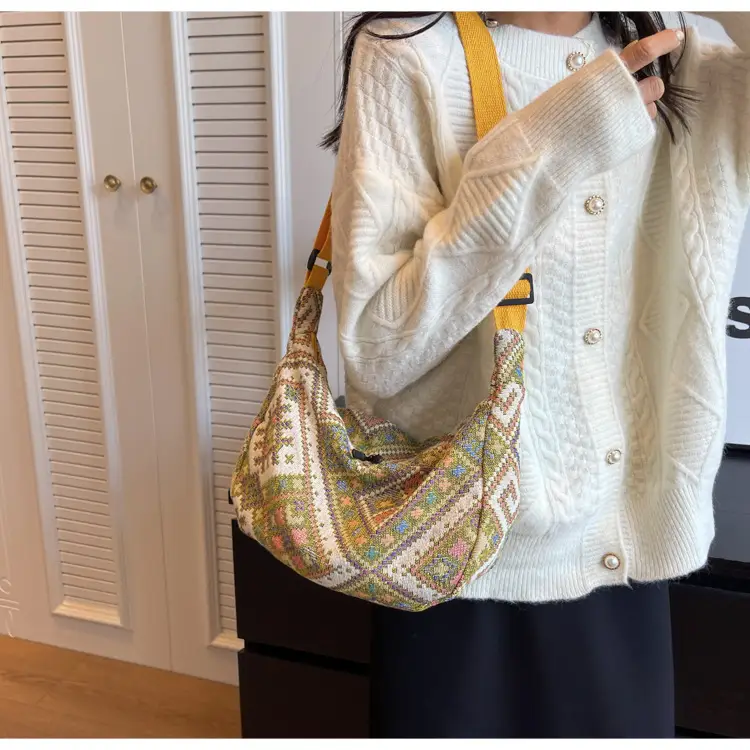 Large Cap Ethnic Patterned Crossbody Bag for Women — feature 23