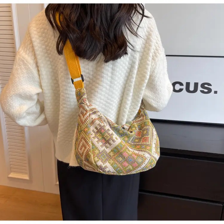 Large Cap Ethnic Patterned Crossbody Bag for Women — feature 27