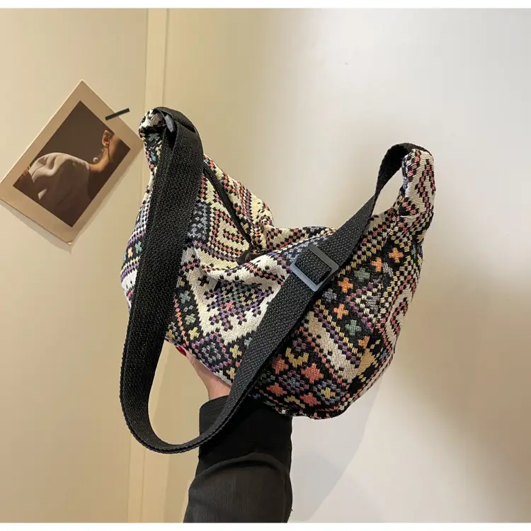 Large Cap Ethnic Patterned Crossbody Bag for Women — feature 31
