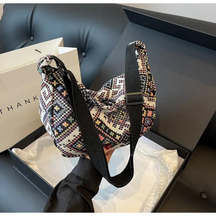 Large Cap Ethnic Patterned Crossbody Bag for Women — feature 32