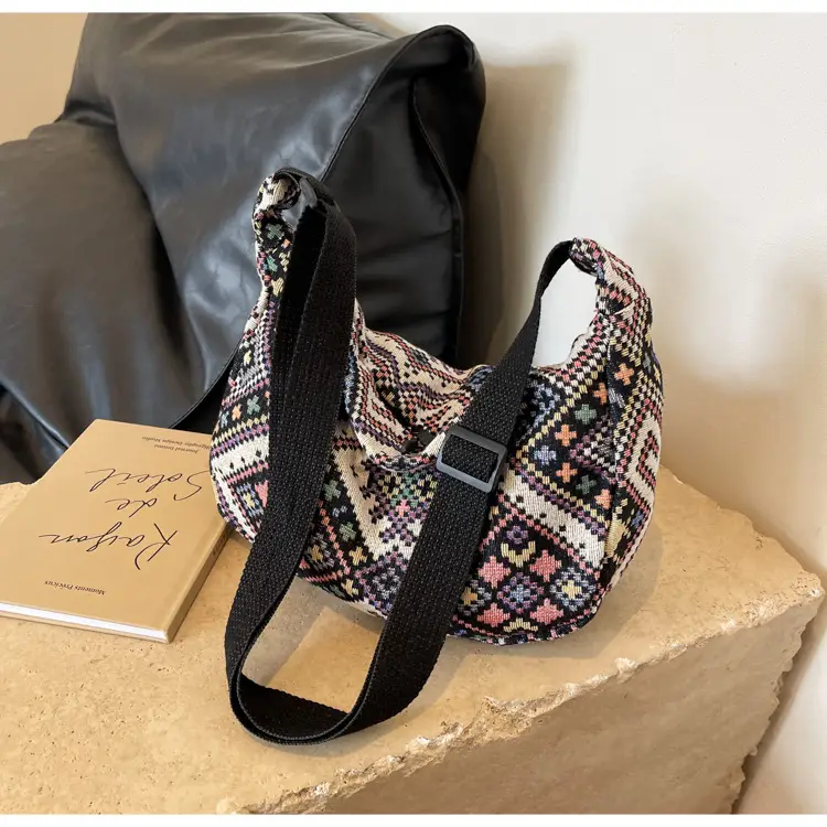 Large Cap Ethnic Patterned Crossbody Bag for Women — feature 33