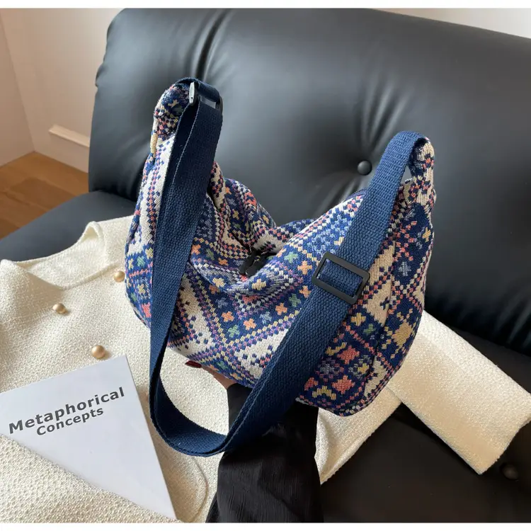 Large Cap Ethnic Patterned Crossbody Bag for Women — feature 35