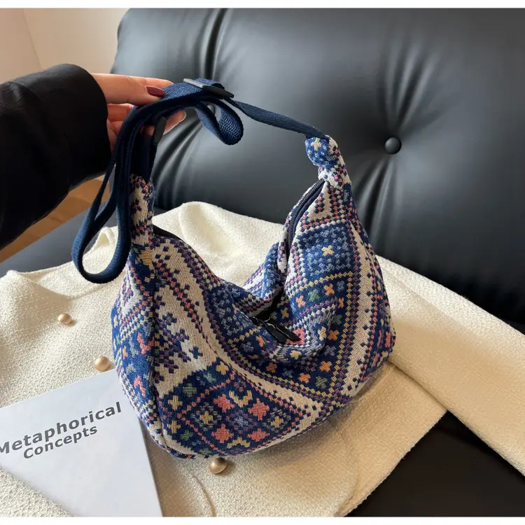 Large Cap Ethnic Patterned Crossbody Bag for Women — feature 36