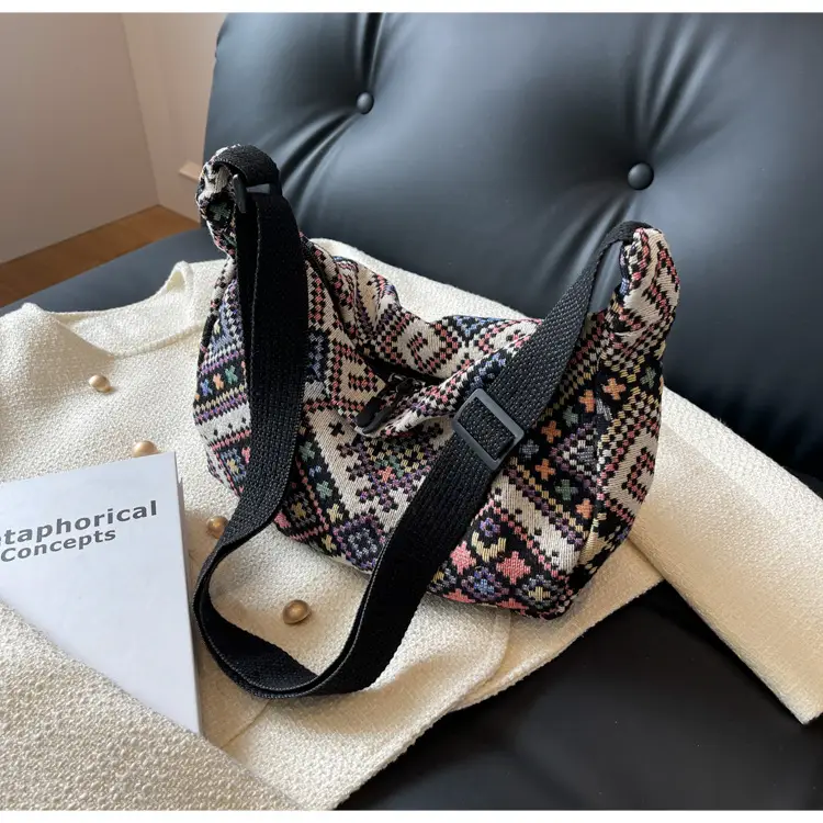 Large Cap Ethnic Patterned Crossbody Bag for Women — feature 37