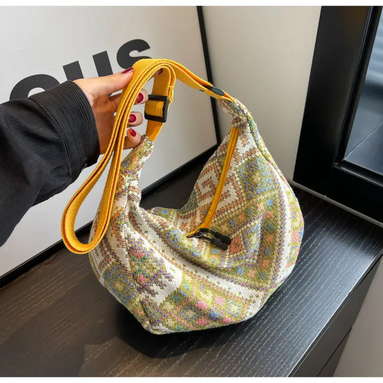 Large Cap Ethnic Patterned Crossbody Bag for Women — feature 38