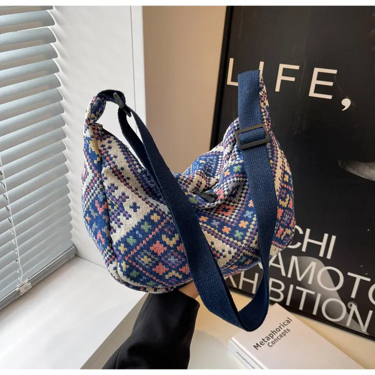 Large Cap Ethnic Patterned Crossbody Bag for Women — feature 42