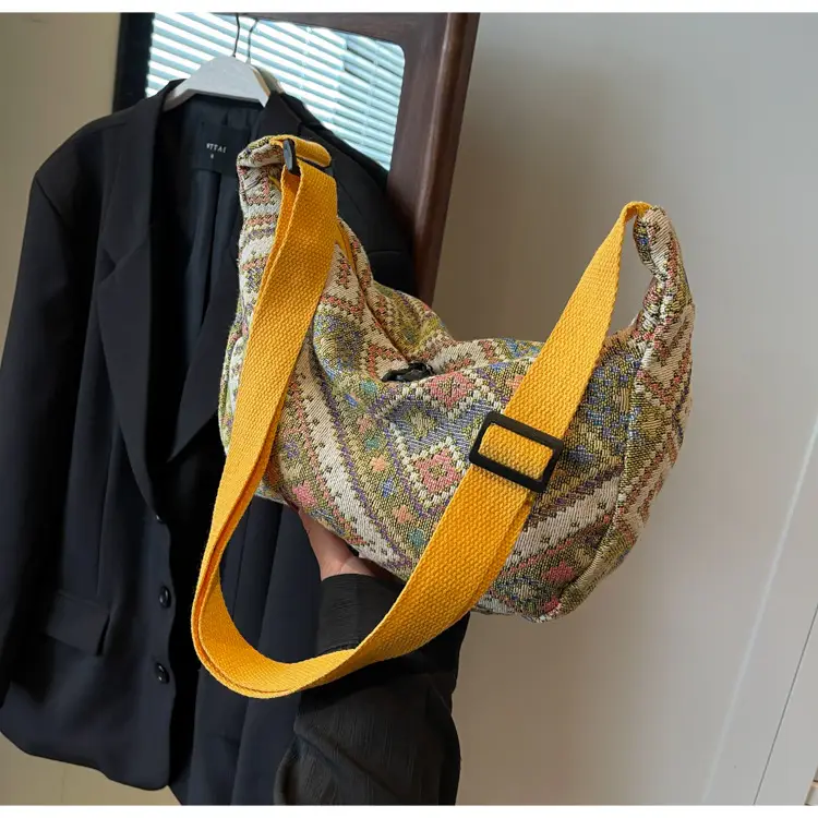 Large Cap Ethnic Patterned Crossbody Bag for Women — feature 44
