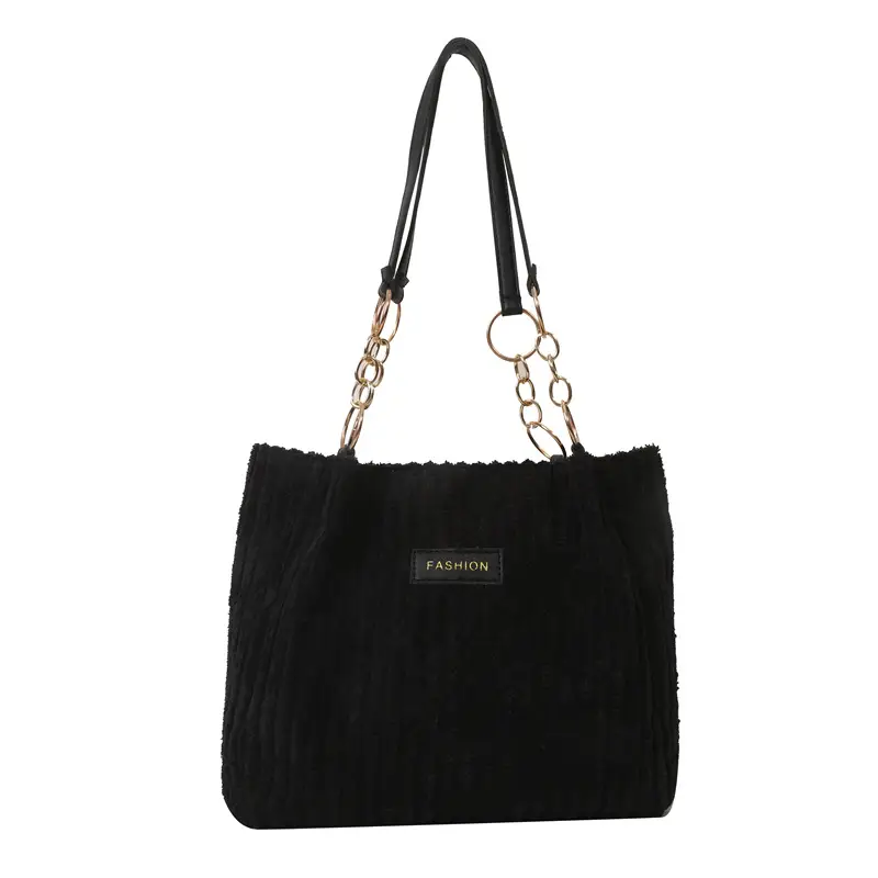 Korean Style Thick Corduroy Shoulder Bag Large Capacity - Image 9