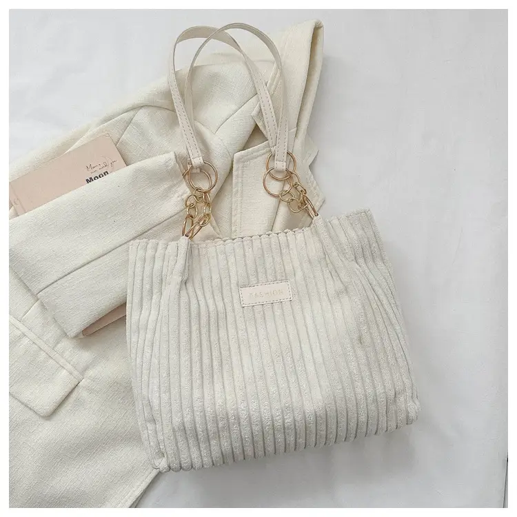 Korean Style Thick Corduroy Shoulder Bag Large Capacity — feature 21