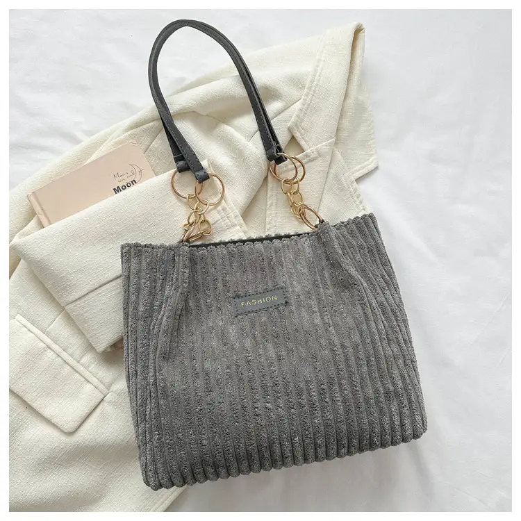 Korean Style Thick Corduroy Shoulder Bag Large Capacity — feature 23