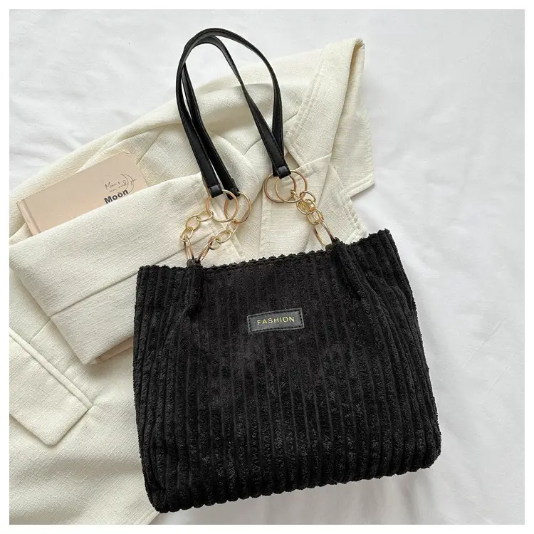 Korean Style Thick Corduroy Shoulder Bag Large Capacity — feature 24