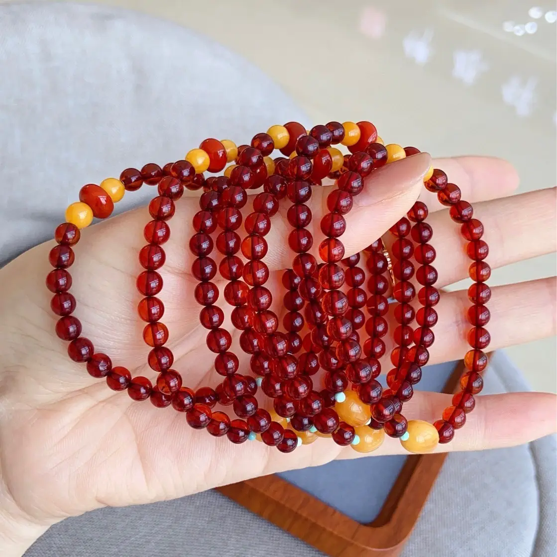 Natural Blood Purple Single Ring Bracelet Wine Red High Quality