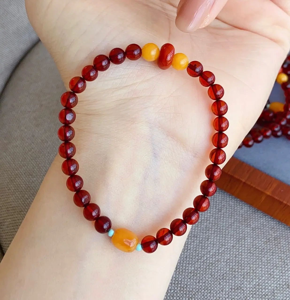 Natural Blood Purple Single Ring Bracelet Wine Red High Quality — feature 1