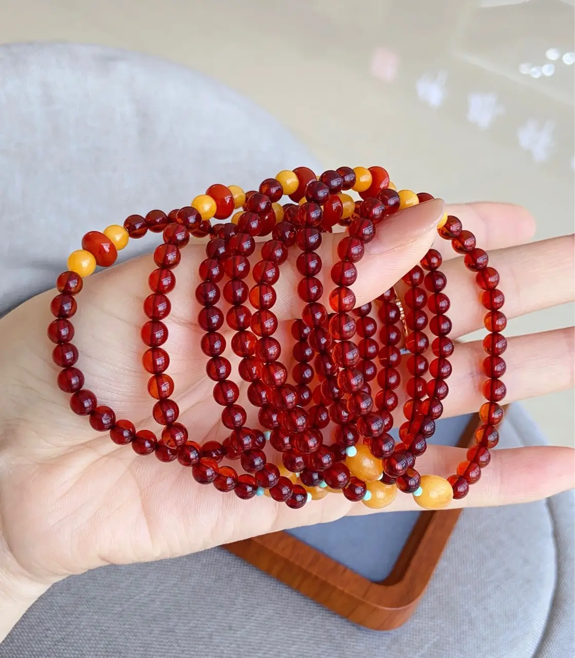 Natural Blood Purple Single Ring Bracelet Wine Red High Quality — feature 2