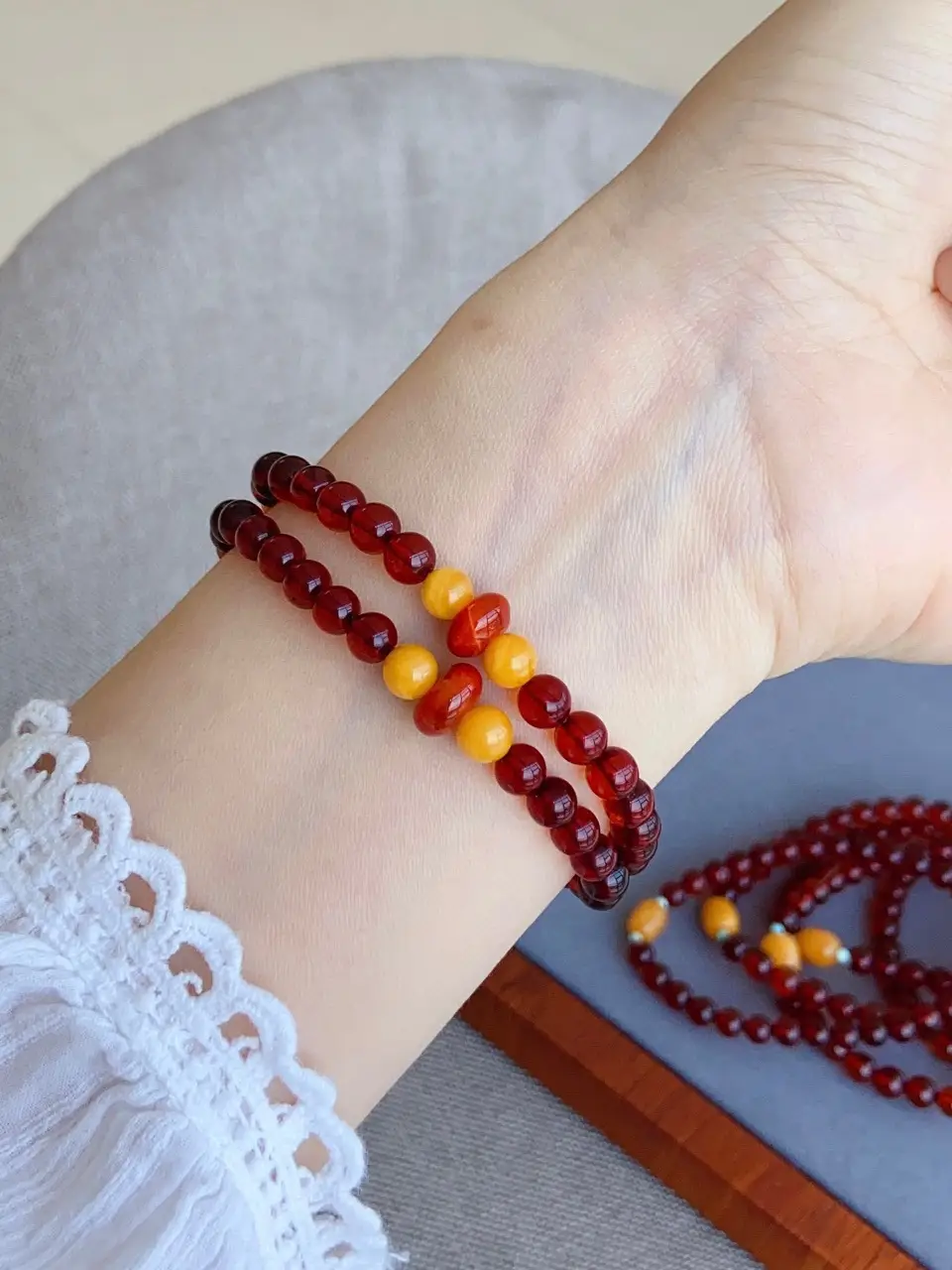 Natural Blood Purple Single Ring Bracelet Wine Red High Quality — feature 3