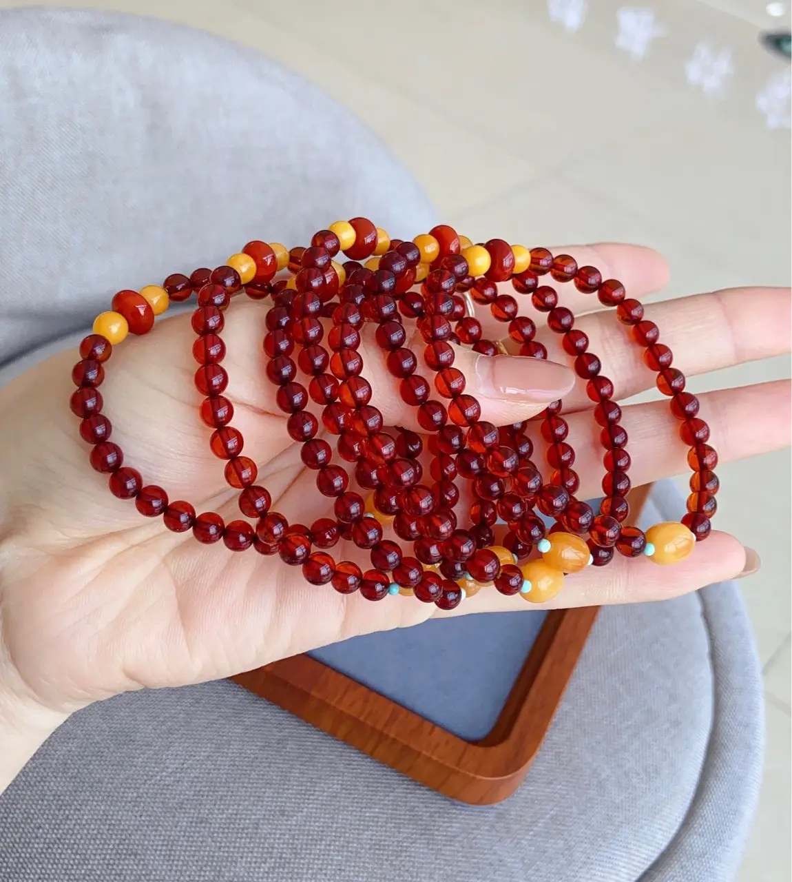 Natural Blood Purple Single Ring Bracelet Wine Red High Quality — feature 5