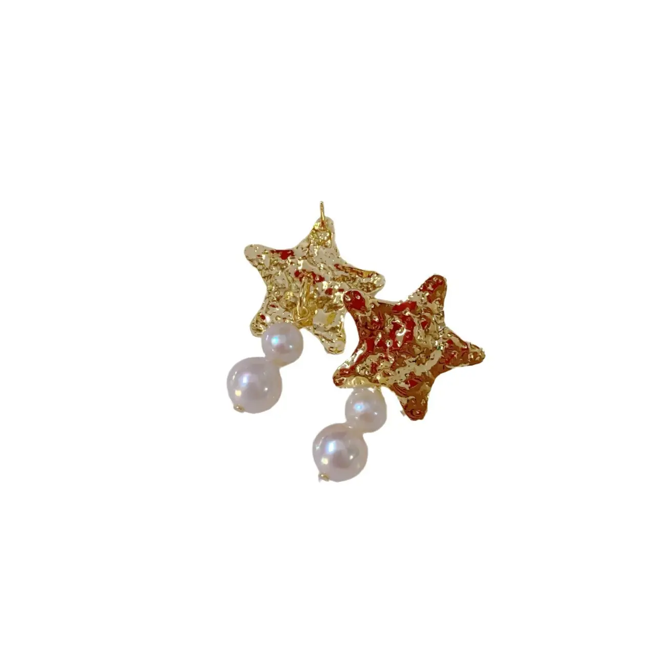 Star Scroll Pearl Earrings for Women French Style - Image 5