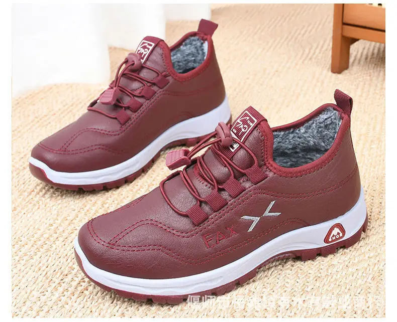 Old Beijing cotton shoes women's winter waterproof mother cotton shoes fleece-lined warm thick bottom middle-aged and elderly boots non-slip soft bottom — feature 10