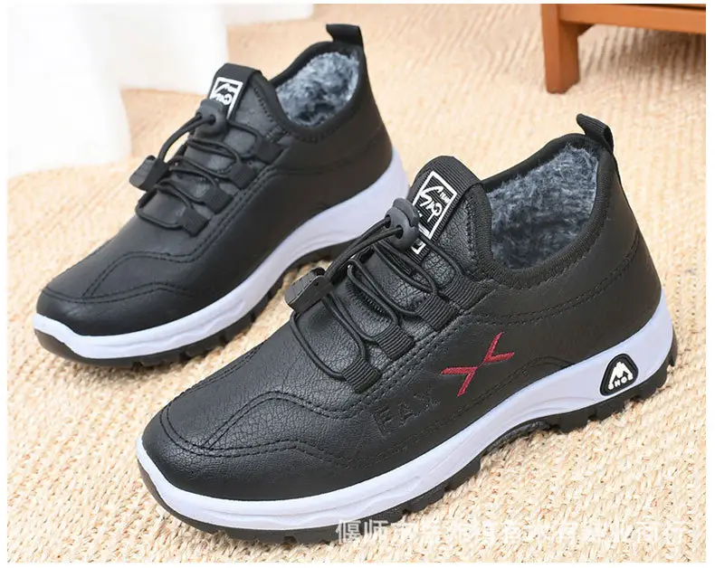 Old Beijing cotton shoes women's winter waterproof mother cotton shoes fleece-lined warm thick bottom middle-aged and elderly boots non-slip soft bottom — feature 14