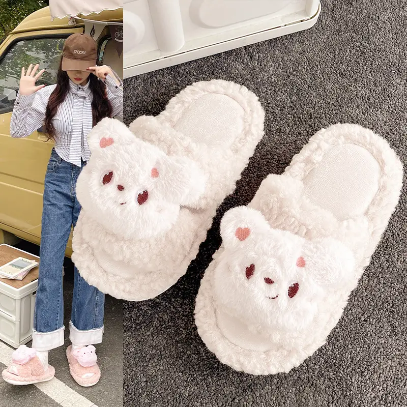 2025 Cartoon Lamb Wool Cotton Slippers Non-Slip Winter - Image 15