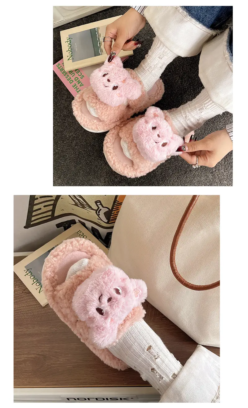 2025 Cartoon Lamb Wool Cotton Slippers Non-Slip Winter — feature 10
