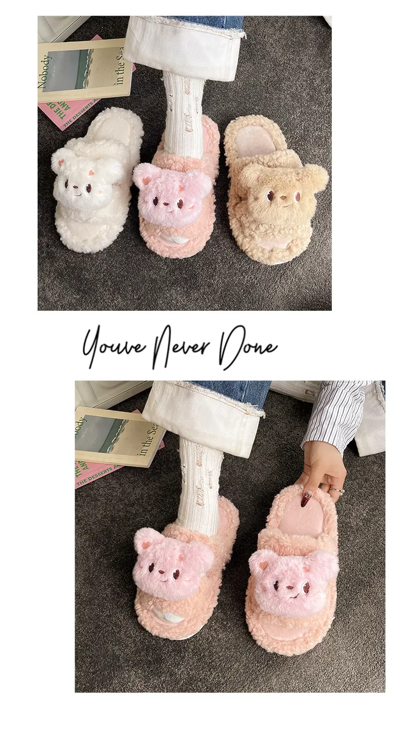 2025 Cartoon Lamb Wool Cotton Slippers Non-Slip Winter — feature 11
