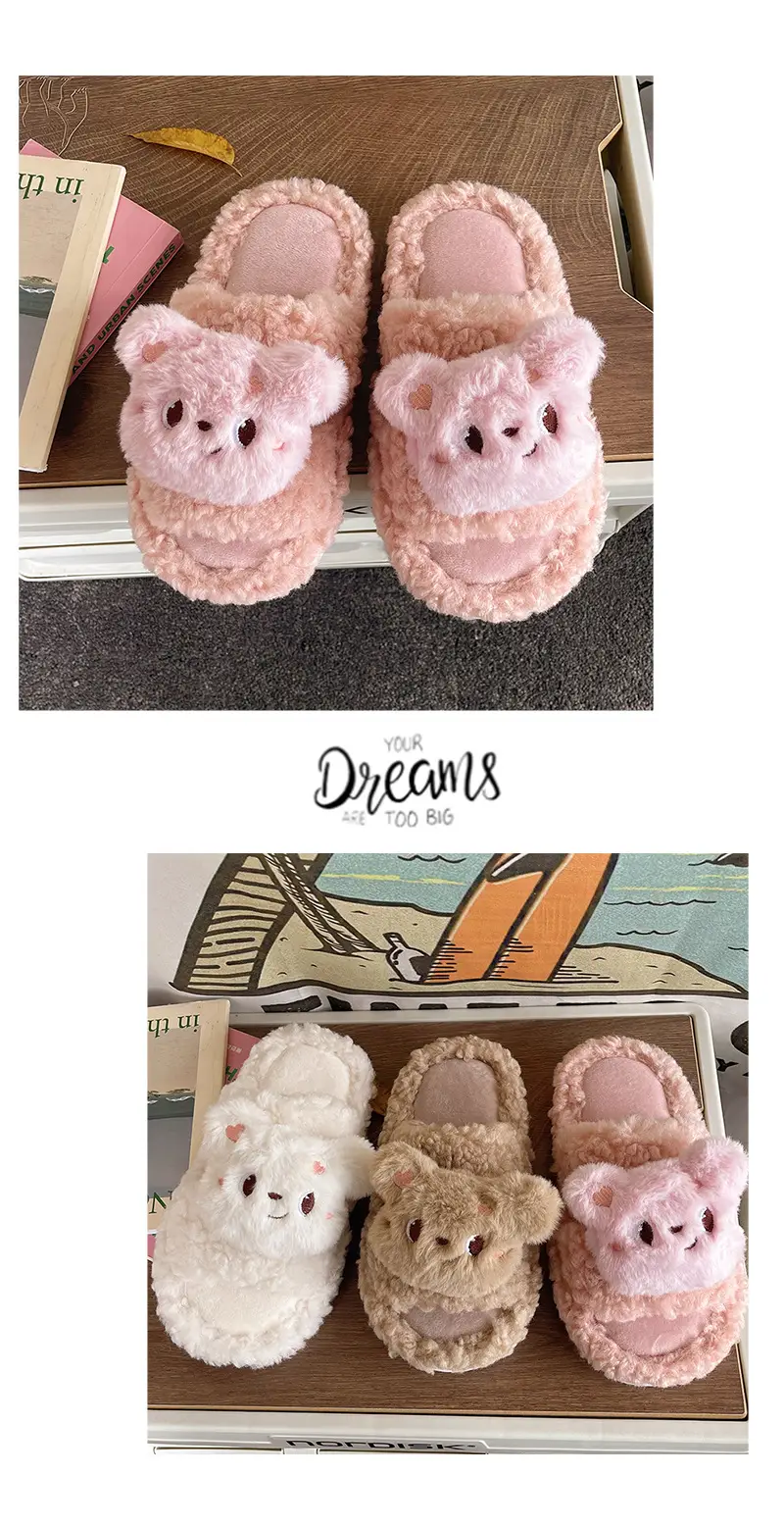 2025 Cartoon Lamb Wool Cotton Slippers Non-Slip Winter — feature 16