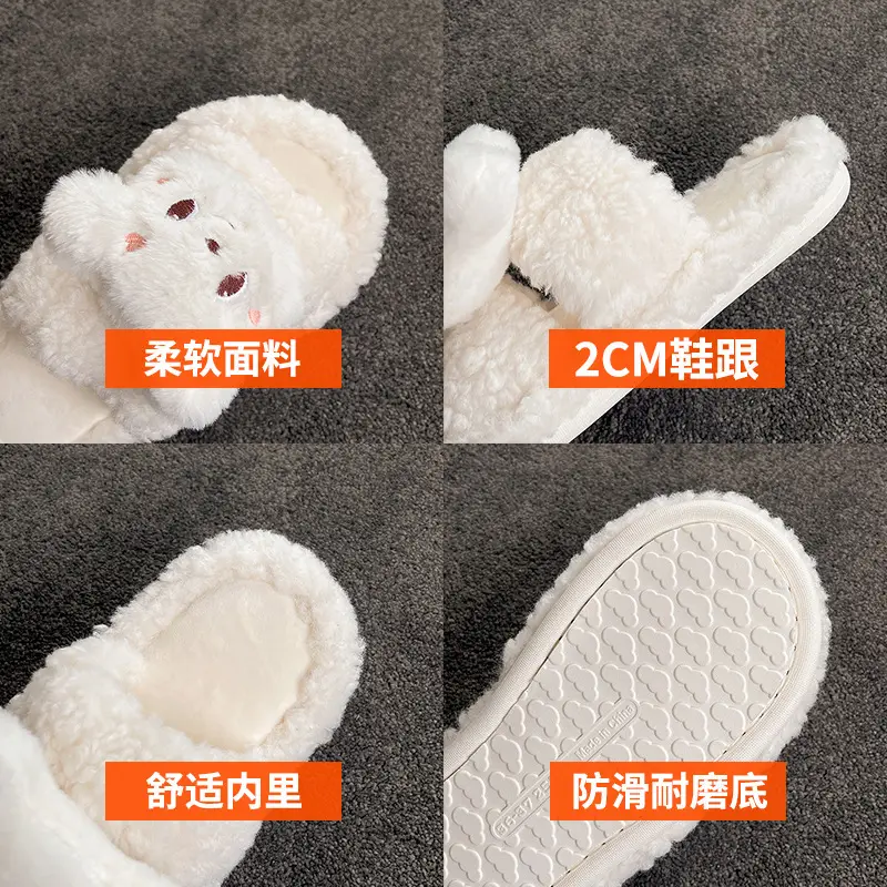 2025 Cartoon Lamb Wool Cotton Slippers Non-Slip Winter — feature 2