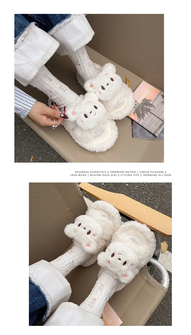 2025 Cartoon Lamb Wool Cotton Slippers Non-Slip Winter — feature 3