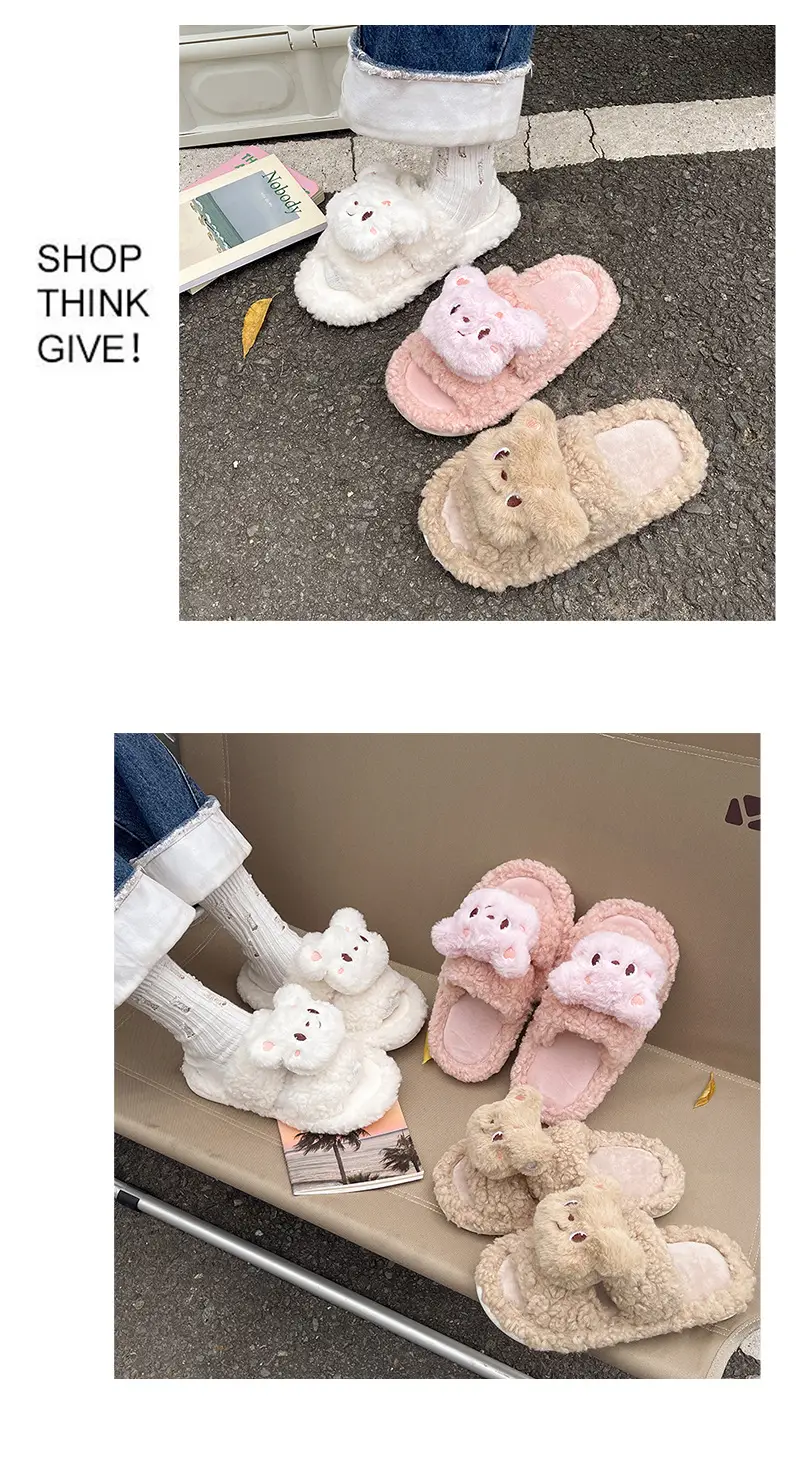 2025 Cartoon Lamb Wool Cotton Slippers Non-Slip Winter — feature 5