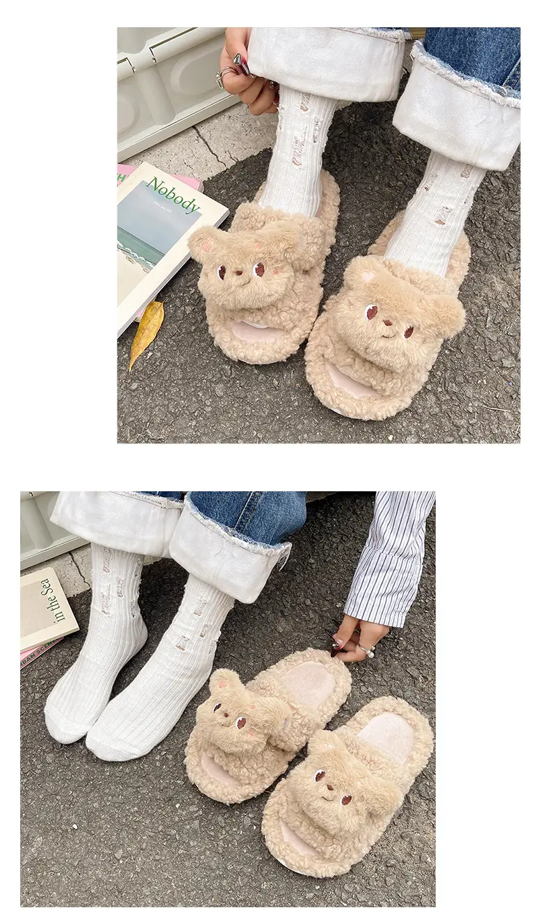 2025 Cartoon Lamb Wool Cotton Slippers Non-Slip Winter — feature 7